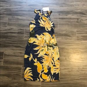 Kimcine Tropical Patterned Body Con Dress